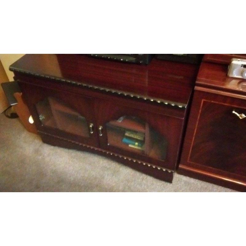 Dark wood living room cabinet