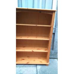 Solid pine book case, with three adjustable shelves