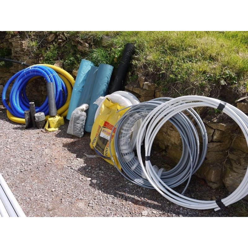 Various end-of-project building and plumbing materials