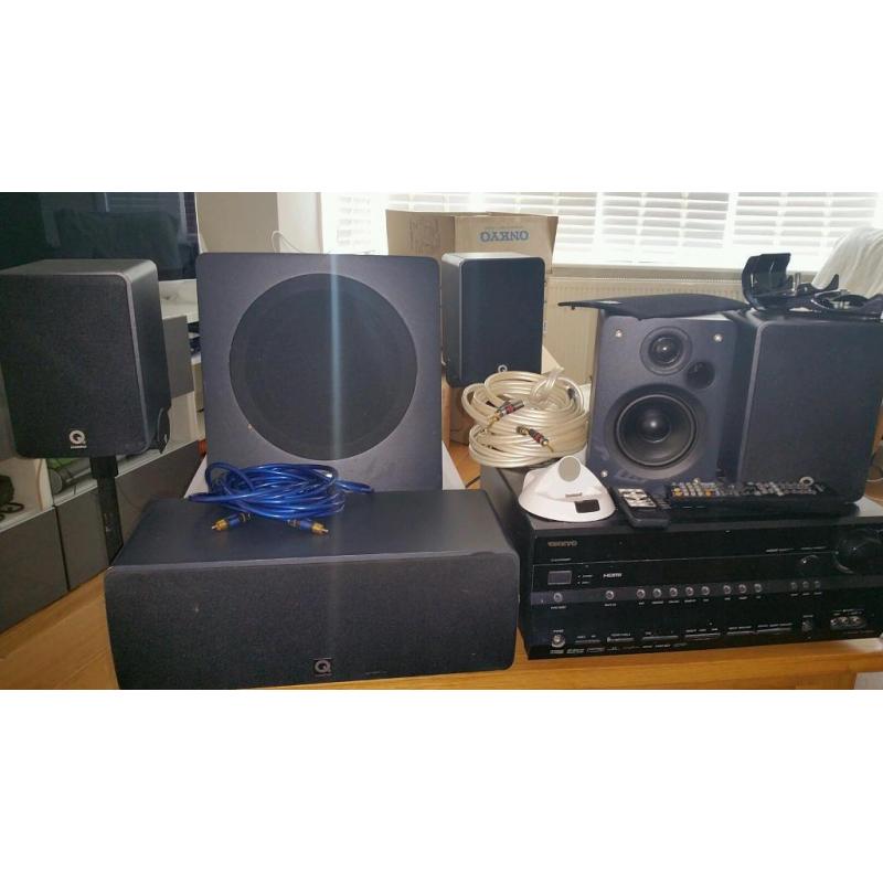 Onkyo tx-sr606 and 5.1 Q Acoustics speaker package + extras