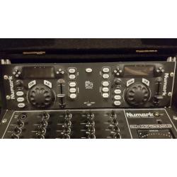 Numark CDN36 dual cd player, Numark DM1720SE and Citronic flight case