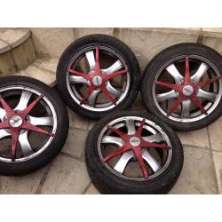 Alloy Wheels with Tyres, 4 Stud 4x108, 7.5j x 17"