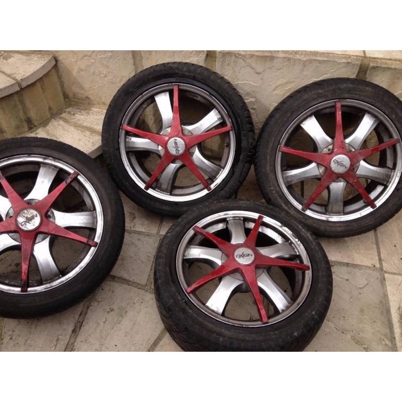 Alloy Wheels with Tyres, 4 Stud 4x108, 7.5j x 17"
