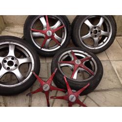 Alloy Wheels with Tyres, 4 Stud 4x108, 7.5j x 17"