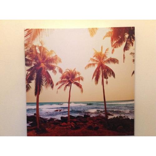 Canvass of Beach Scene with Palmtrees