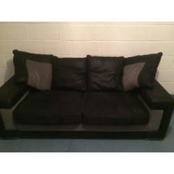 Black and grey 3 seater sofa - good condition