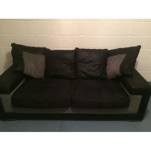 Black and grey 3 seater sofa - good condition