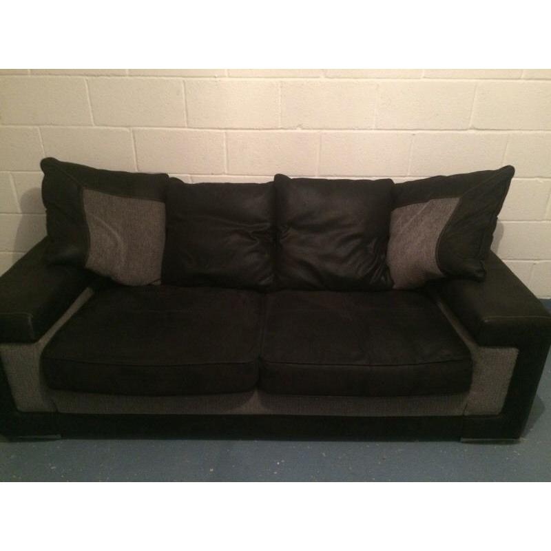 Black and grey 3 seater sofa - good condition