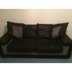 Black and grey 3 seater sofa - good condition