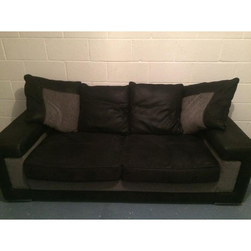 Black and grey 3 seater sofa - good condition