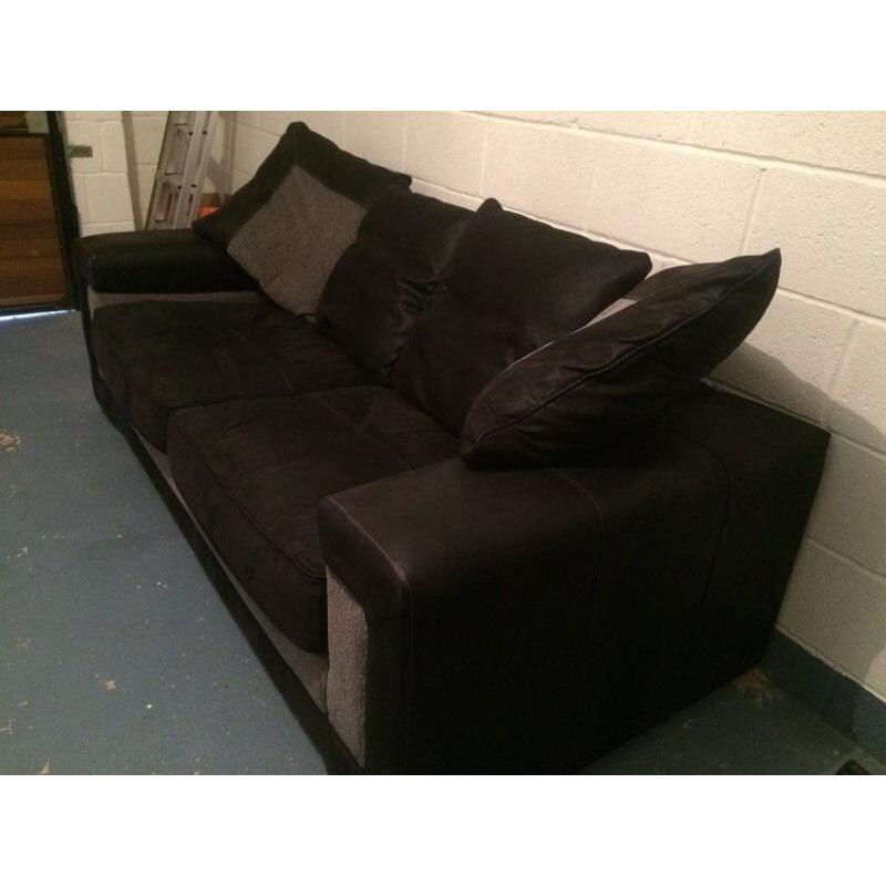 Black and grey 3 seater sofa - good condition