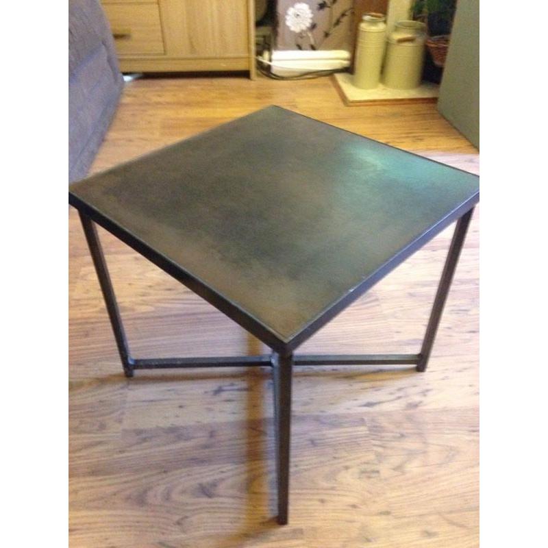 Heavy square metal tables