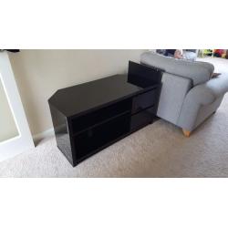 Black, Large wooden TV Stand with high gloss finish