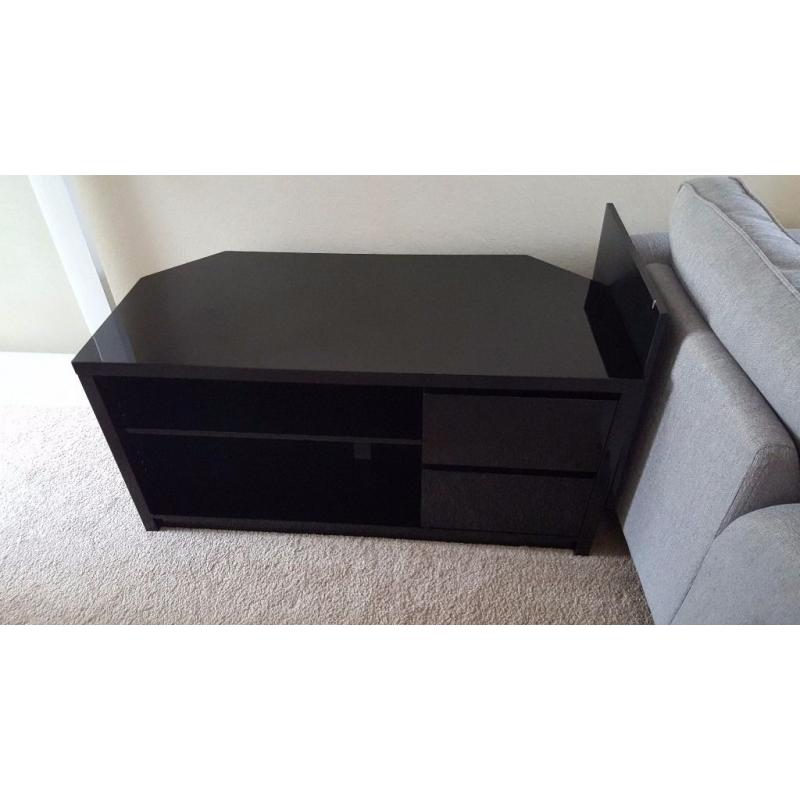 Black, Large wooden TV Stand with high gloss finish