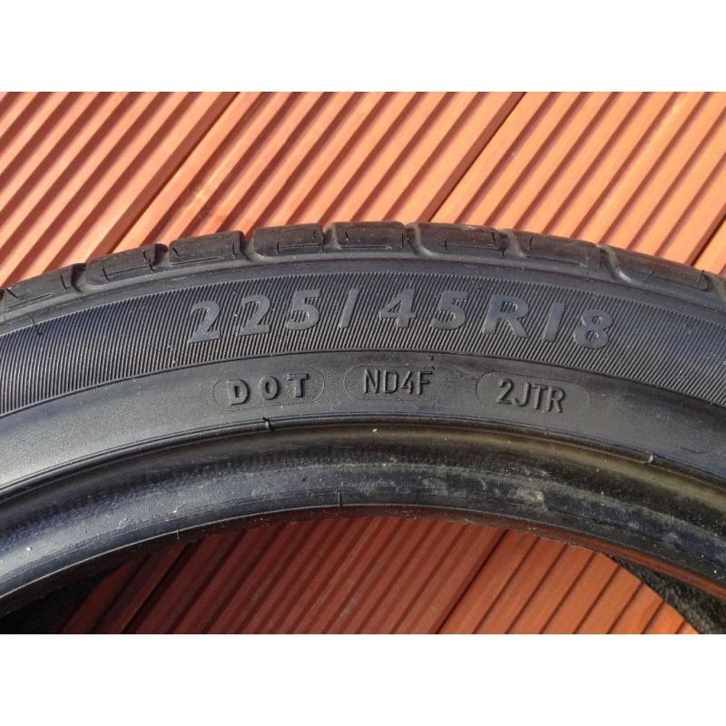 Dunlop SP Sport 225 X. 45R X 18" Car Tyre