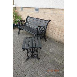 Garden bench and table set