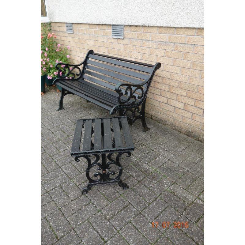 Garden bench and table set