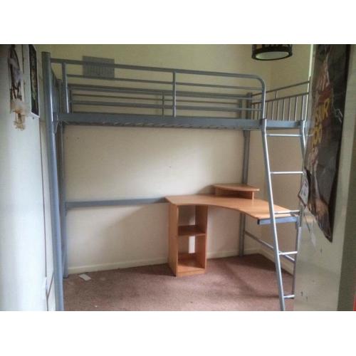 Metal framed high sleeper no mattress