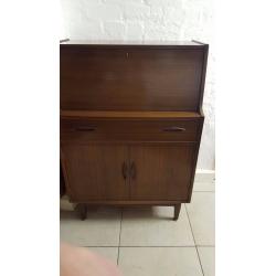Beautiful Solid Wood Writing Bureau . Danish Style. 1960s 1970s