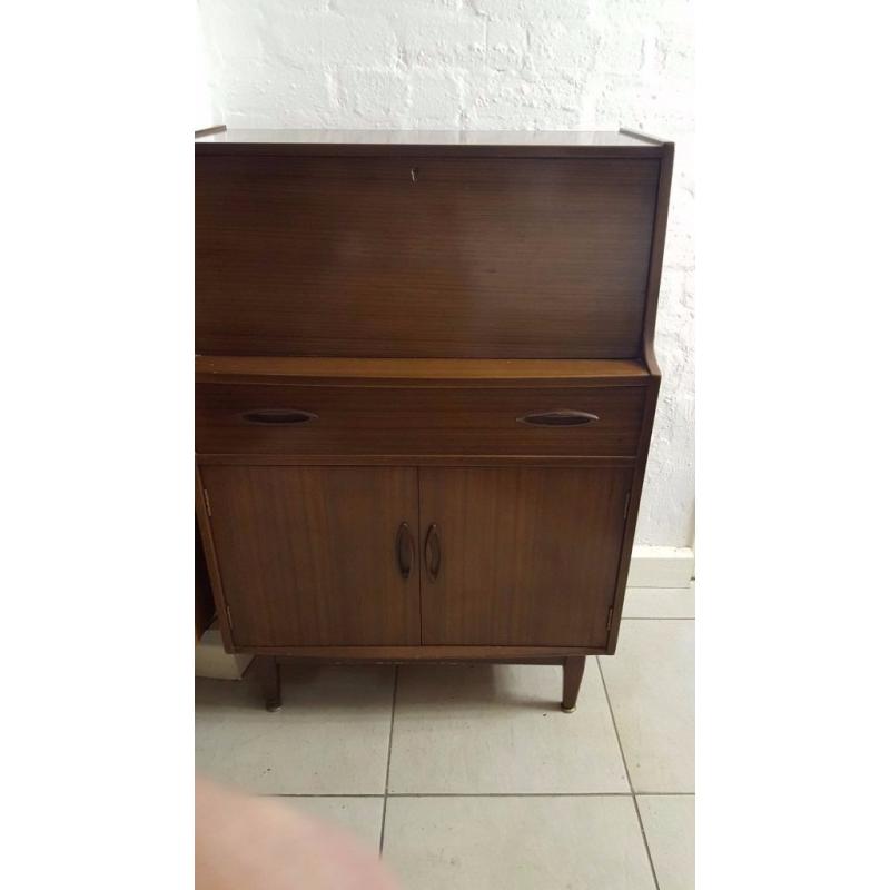 Beautiful Solid Wood Writing Bureau . Danish Style. 1960s 1970s