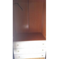 Grey Wardrobe and matching 5 chest drawer
