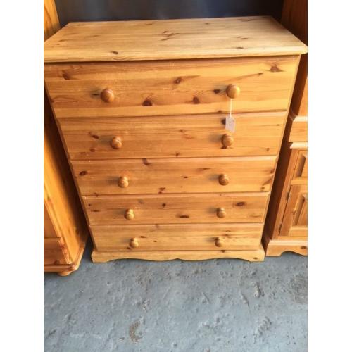 Solid pine chest of drawers