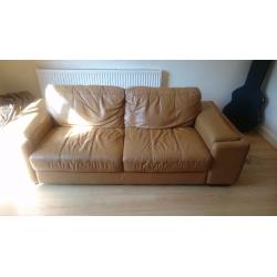 Caramel colour 2 Seater leather Sofa (Used condition)