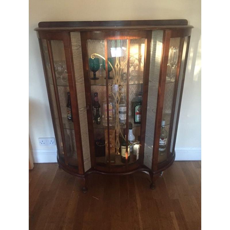 Retro vintage cocktail glass cabinet