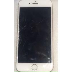 Apple iPhone 6 16gb gold unlocked. Faulty, cracked screen, water damage.