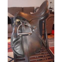 GP saddle (17") & Bridle (full size) with cavesson nose band
