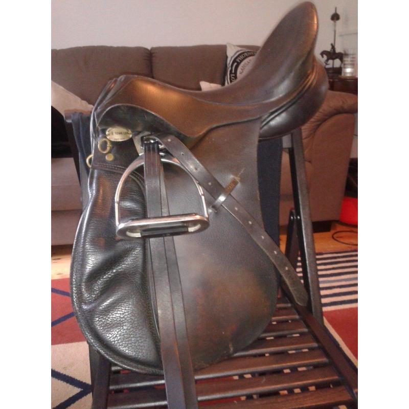 GP saddle (17") & Bridle (full size) with cavesson nose band