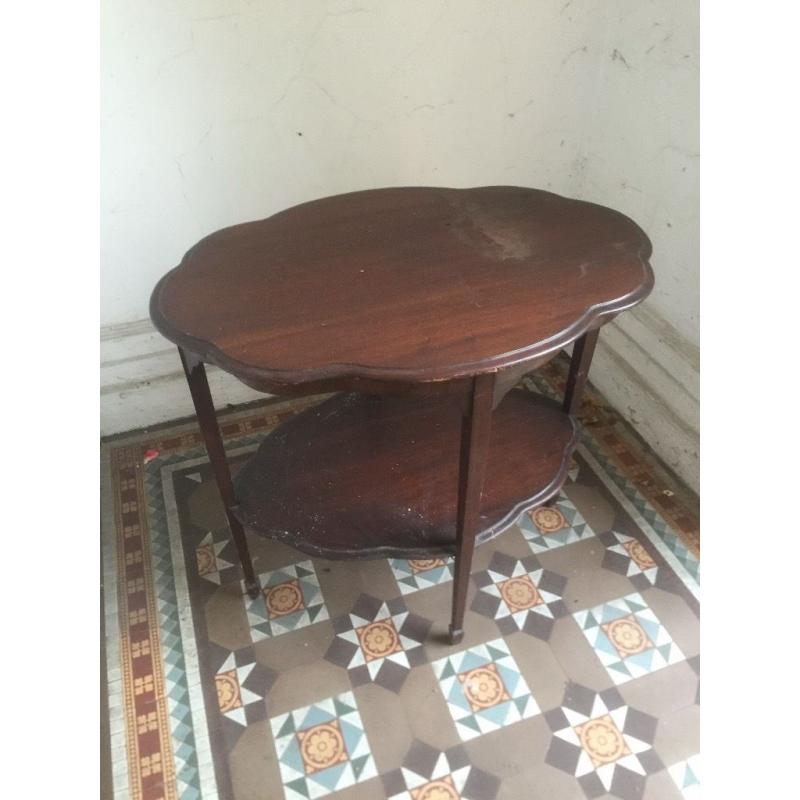 Old Dark Oak Occasional Table - Distressed and needs restoration