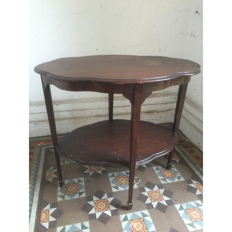 Old Dark Oak Occasional Table - Distressed and needs restoration