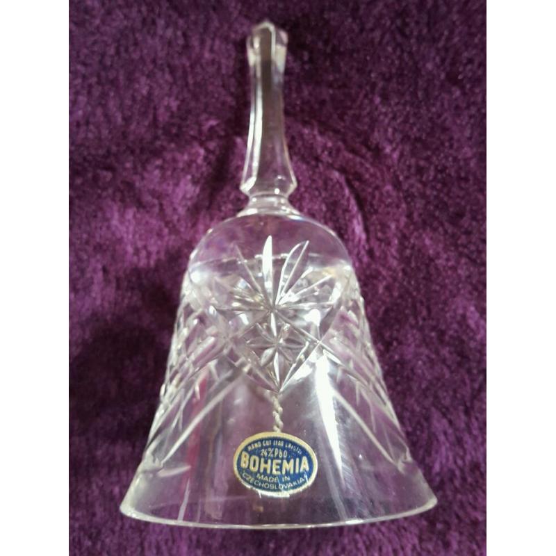 Vintage Lead Crystal Diamond Cut Bell.