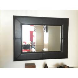 Beautiful Mirror with Brown Leather Border