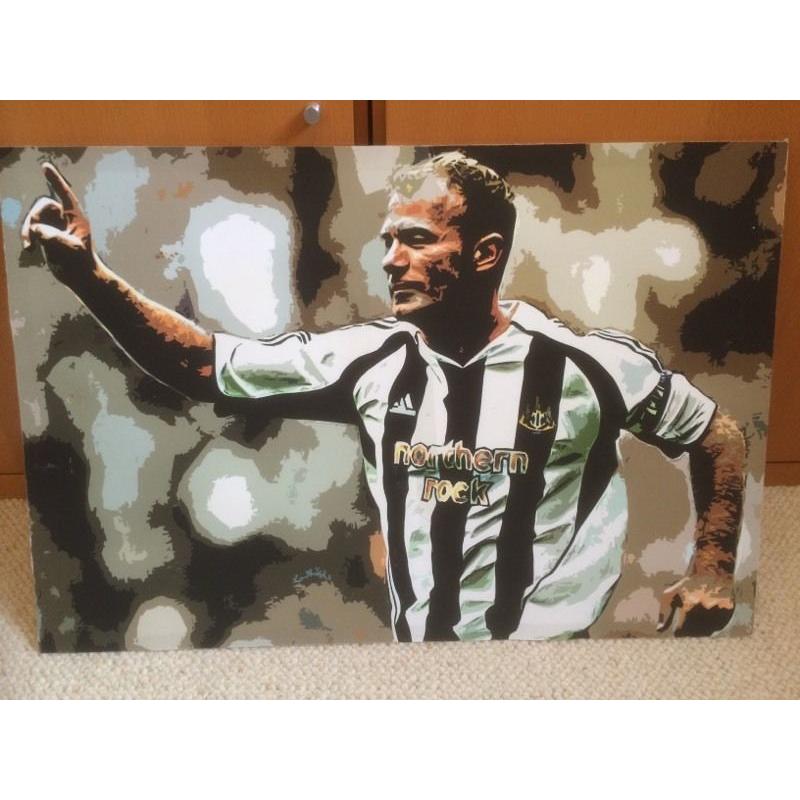 Alan Shearer Wall Art print on hardboard back