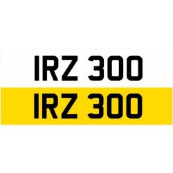IRZ 300 Personalised Number Plate Audi BMW Ford Golf Mercedes Kia Vauxhall