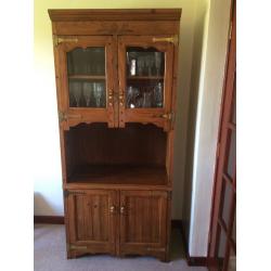 PINE DISPLAY CABINET
