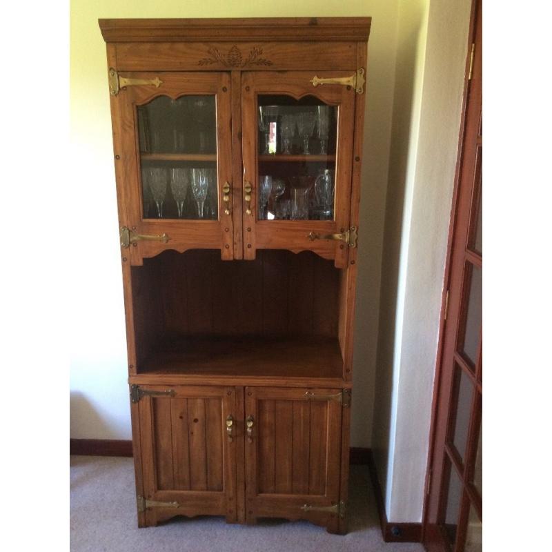 PINE DISPLAY CABINET