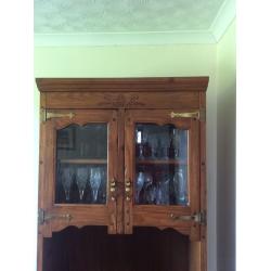 PINE DISPLAY CABINET