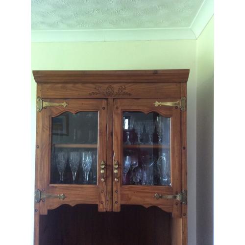PINE DISPLAY CABINET