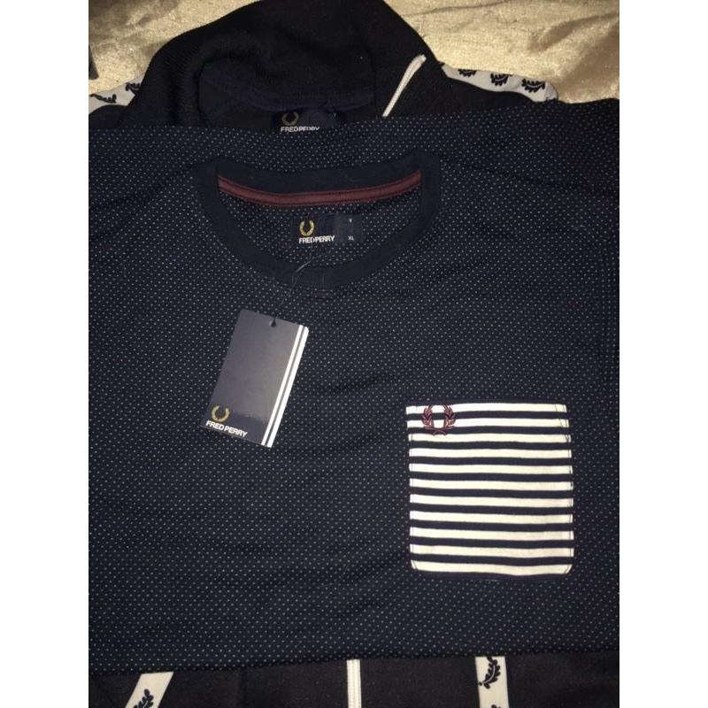 FRED PERRY xl youths zipper top/jkt & T shirt