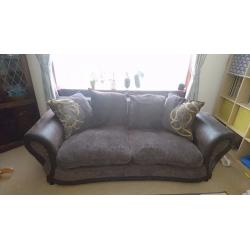 Dfs brown fabric scatter back couch