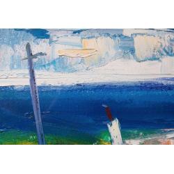 Jolomo (John Lowrie Morrison OBE) 59x59 expressionist oil painting - Scotland