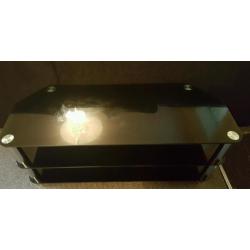 Black glass tv unit