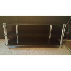 Black glass tv unit