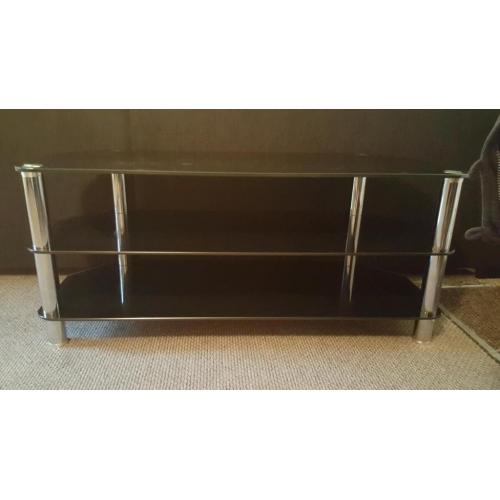 Black glass tv unit
