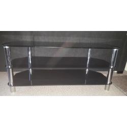 Black glass tv unit