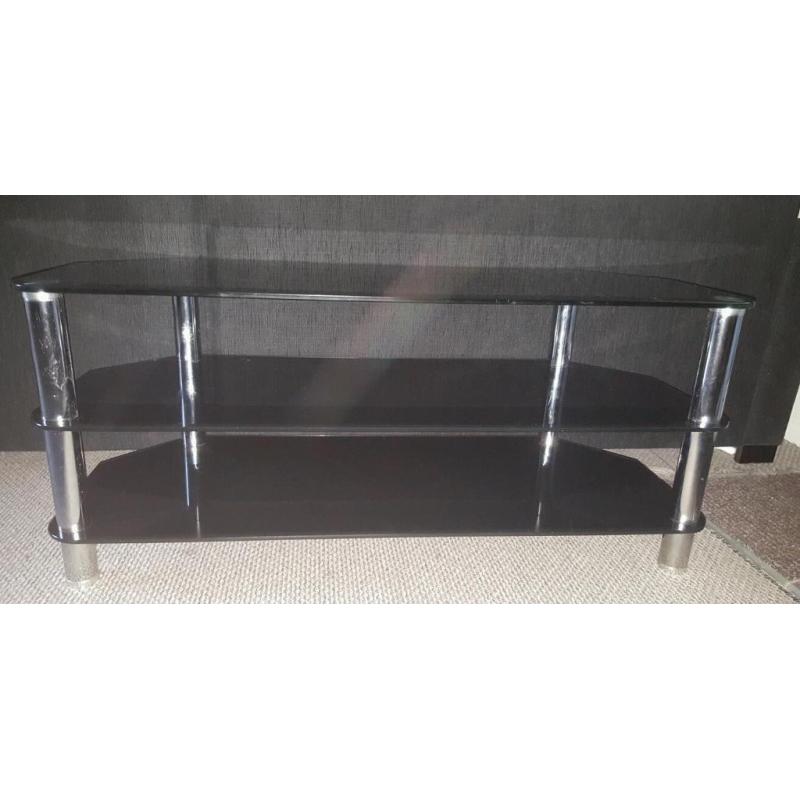 Black glass tv unit