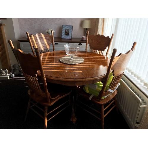 Solid wood dining table & 4 chairs